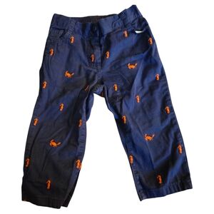 Janie and Jack Girls Seahorse Crab Pants Navy Orange 12m 18m Chino Beach Seafood